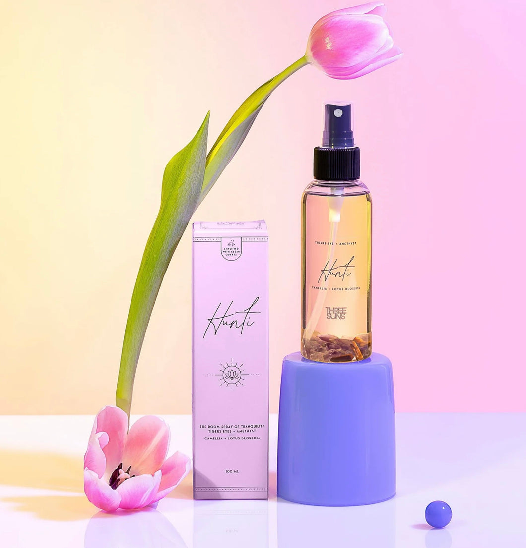 Hunti' | Crystal Room Spray Of Tranquility | Camellia & Lotus Blossom