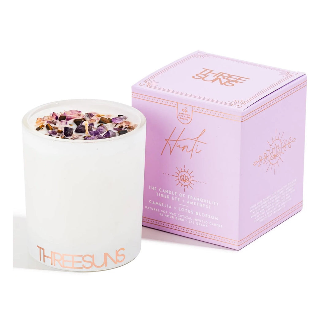 HUNTI' | CANDLE OF TRANQUILITY | CAMELLIA + LOTUS BLOSSOM